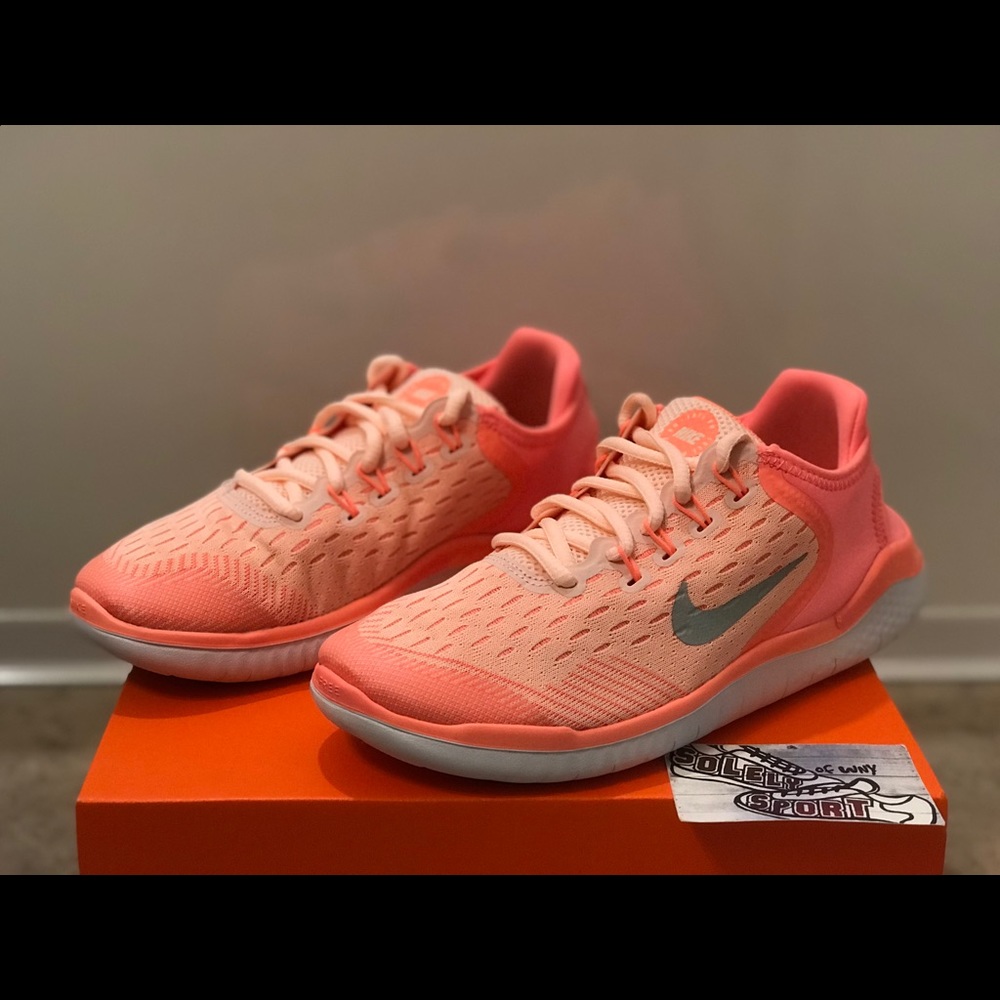 NEW Nike Free RN 2018 Flyknit Running Shoes Pink - Picture 4 of 8